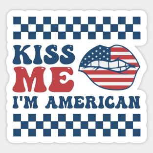 Kiss Me I'm American Sticker